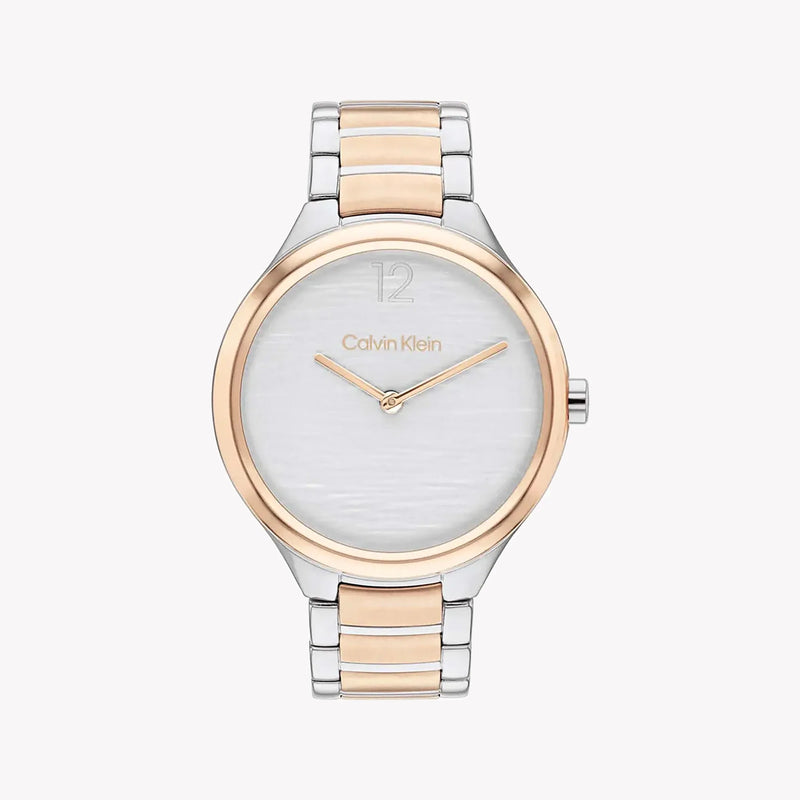 Ck Calvin Klein Women's Silver/Rose Gold Watch, Silver Dial | 25100049 by i-watch
