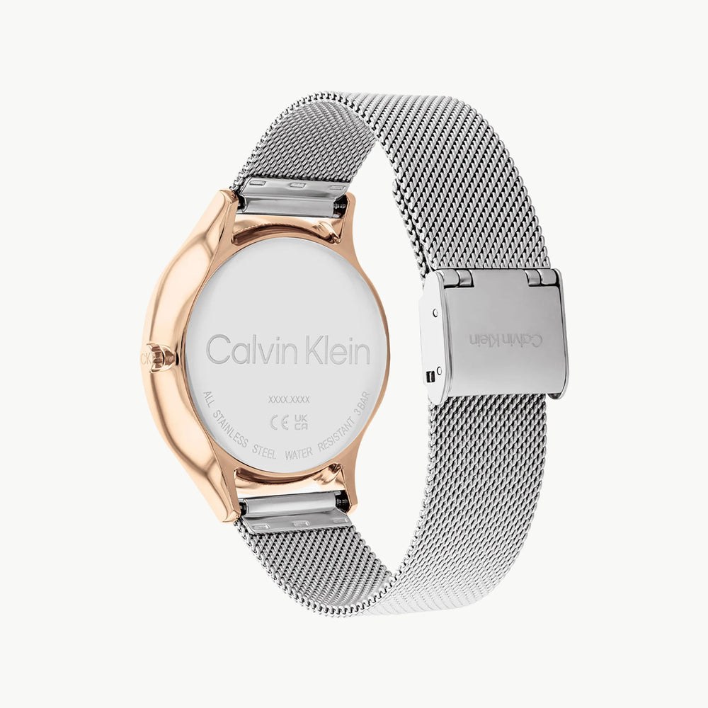Ck Calvin Klein Men's Silver & Gold Watch, White Dial | K2g271c1 by i-watch