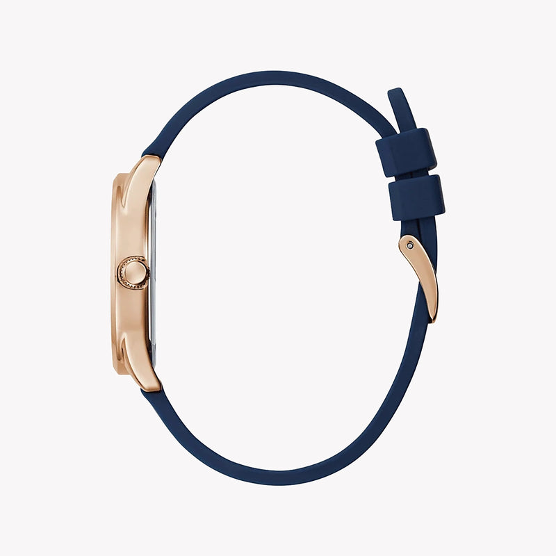 Guess Women's Rose Gold Watch, Blue Rubber Band | Gw0509l1 by i-watch