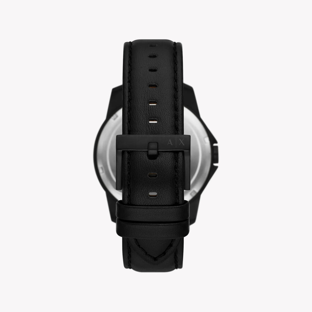 Armani Exchange Men's Black Leather Watch, Black Dial | Ax7147set by i-watch