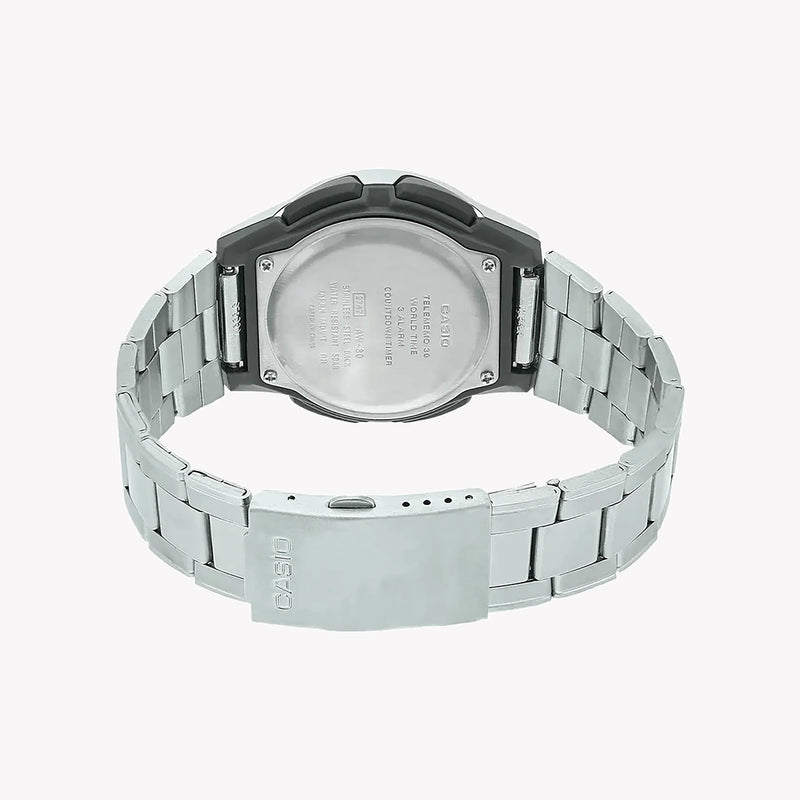 Casio Men's Resin & Stainless Steel Watch, Black Dial | Aw-80d-1avdf by i-watch