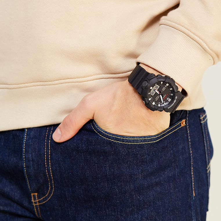 CASIO G-SHOCK GA-800-1A - BOLD FUNCTIONALITY & SPORTY STYLE Men's Watch with Black Resin Band and Dual Time Display-i-Watch-2