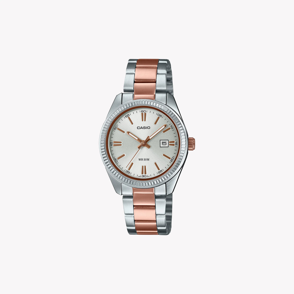 Ltp Women's Silver-Pink Watch, Metal Strap | Ltp-1302prg-7avef by i-watch