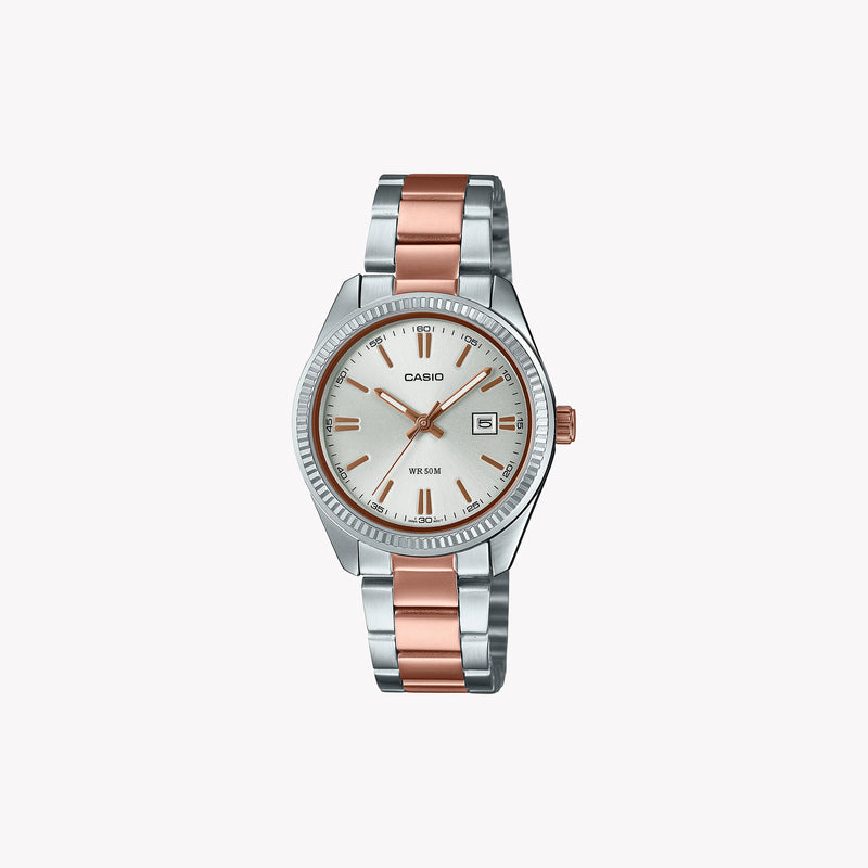 Ltp Women's Silver-Pink Watch, Metal Strap | Ltp-1302prg-7avef by i-watch