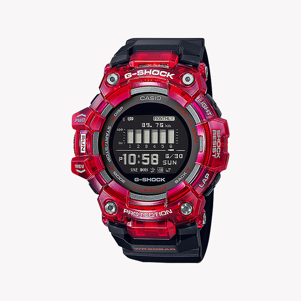 CASIO G-SHOCK GBD-100SM-4A1DR ADVENTURE READY - RUGGED STYLE & FITNESS TRACKING Men's Watch with vibrant red case and sleek black band