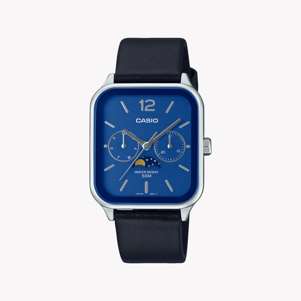 Casio Men's Blue Dial Watch, Black Leather | Mtp-M305l-2avdf by i-watch
