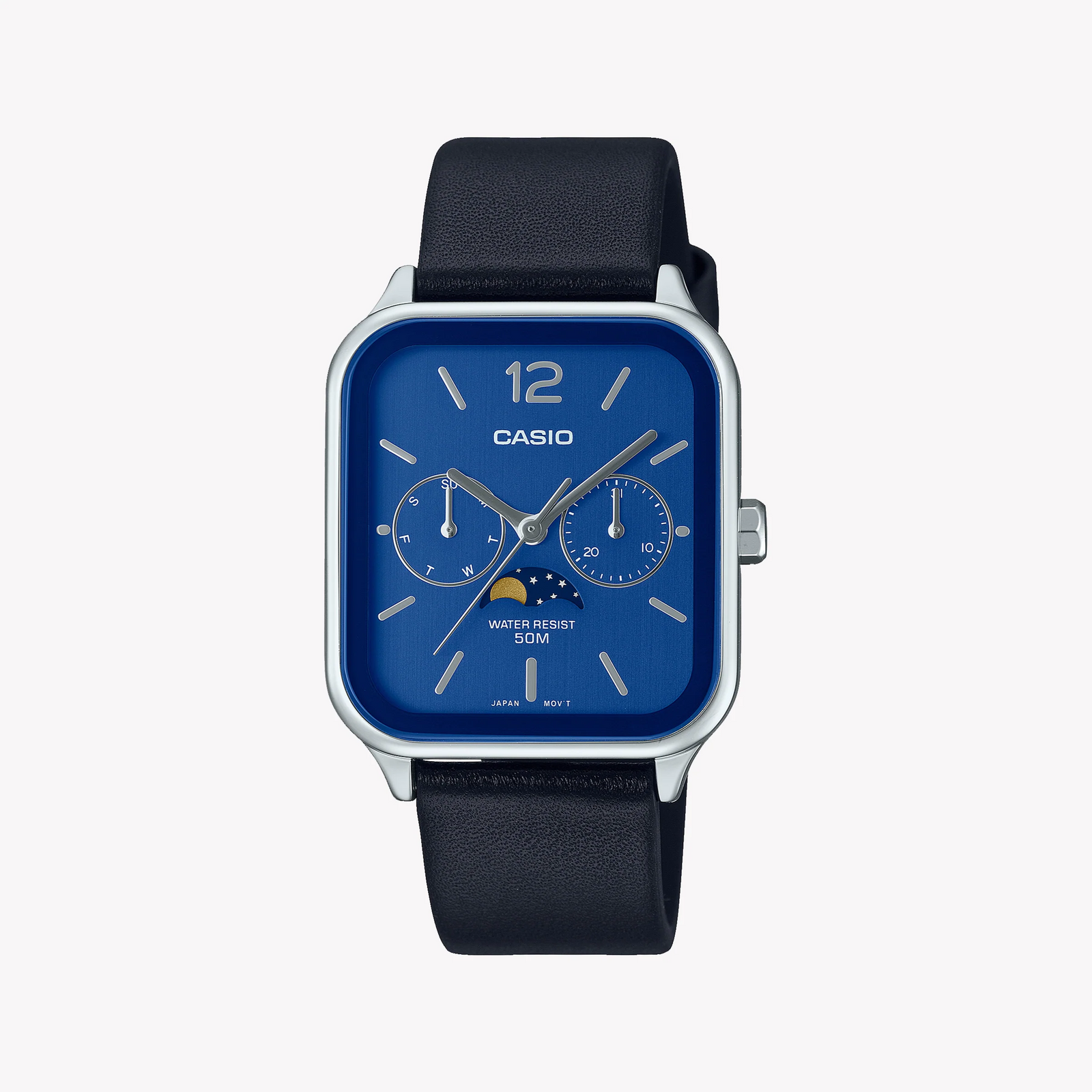 Casio Men's Blue Dial Watch, Black Leather | Mtp-M305l-2avdf by i-watch