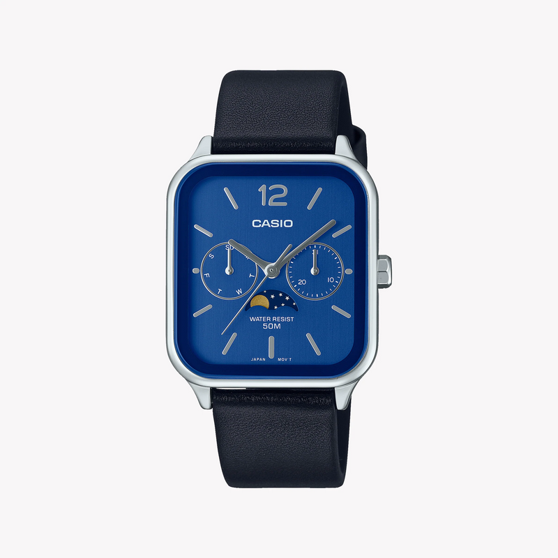 Casio Men's Blue Dial Watch, Black Leather | Mtp-M305l-2avdf by i-watch