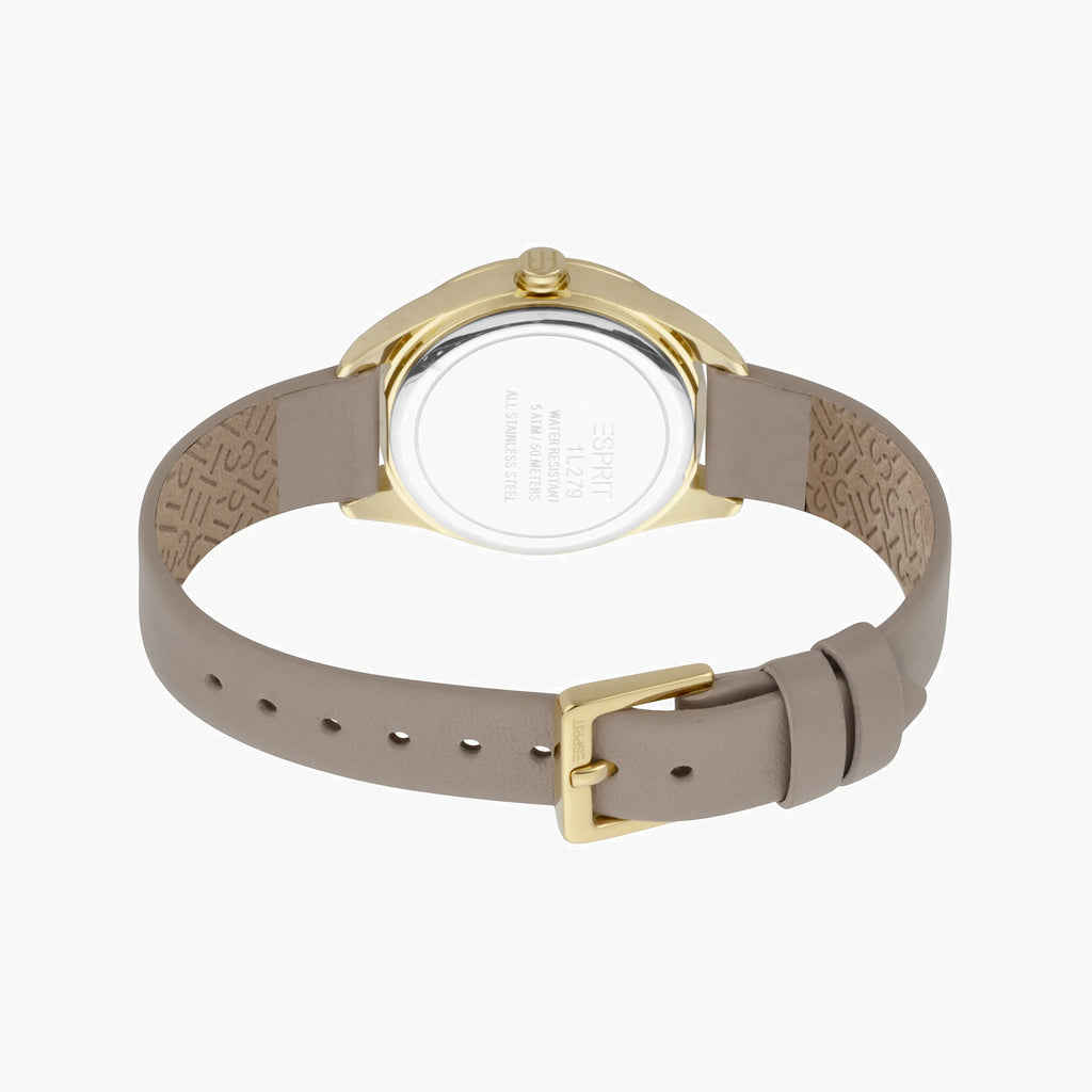 ESPRIT Women's Watch with Silver Stainless Steel Case and Beige Leather Band-i-Watch-3