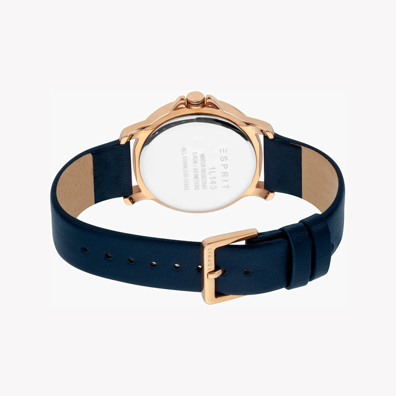 Esprit Women's Blue Leather Watch, Silver Dial | ES1L143L0045 by i-watch