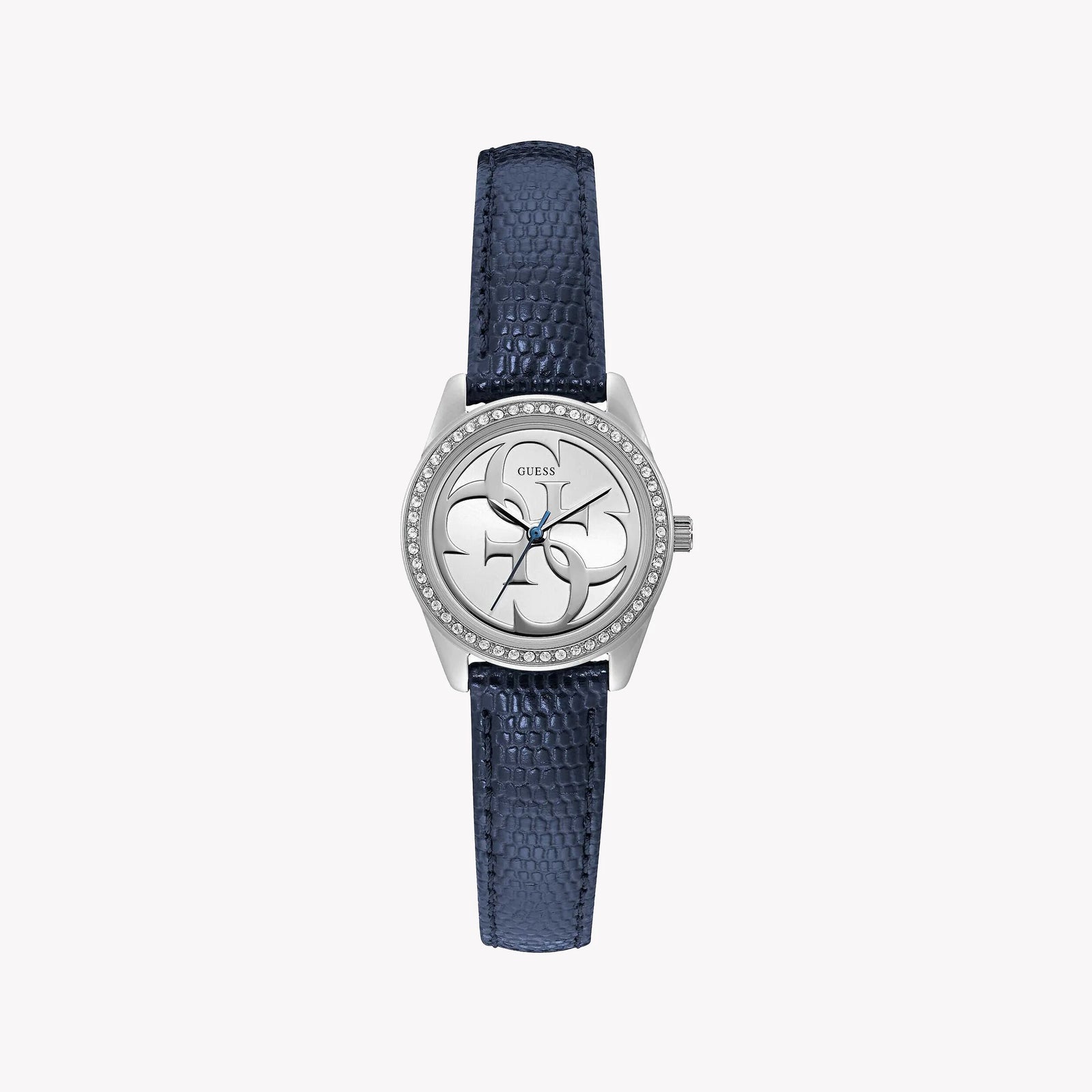 Guess Women's Silver & Blue Leather Watch, Silver Dial | W1212l3 by i-watch