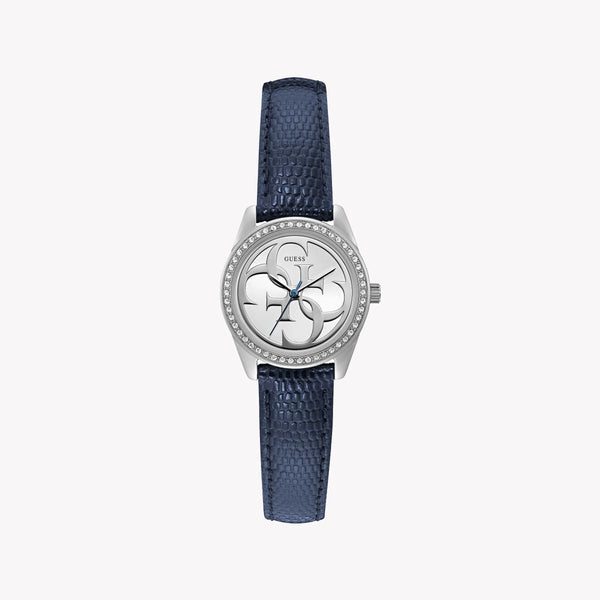 Guess Women's Silver & Blue Leather Watch, Silver Dial | W1212l3 by i-watch