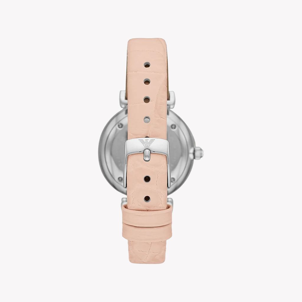 EMPORIO ARMANI AR11543 - ELEGANT TIMEPIECE WITH PINK LEATHER BAND & SILVER DIAL-i-Watch-3