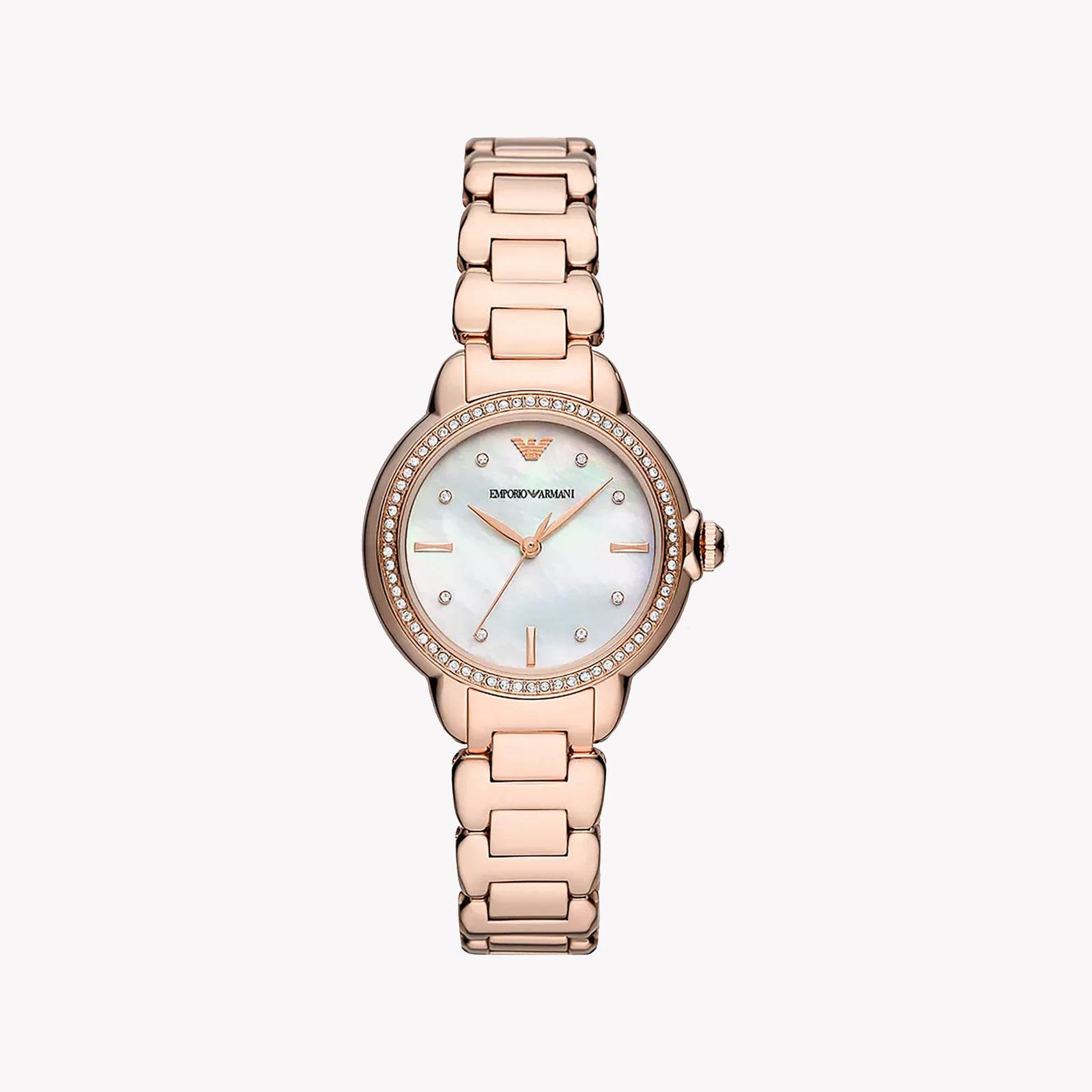 Emporio Armani Women's Rose Gold Watch, Silver Dial | Ar11523 by i-watch