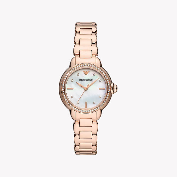 EMPORIO ARMANI AR11523 ROSE GOLD ELEGANCE - TIMELESS WOMEN'S WATCH with Silver Dial & Comfortable Fit