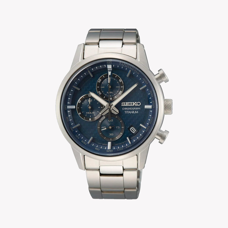 Seiko Men's Silver Stainless Steel Watch, Dark Blue Dial | Ssb387p1 by i-watch