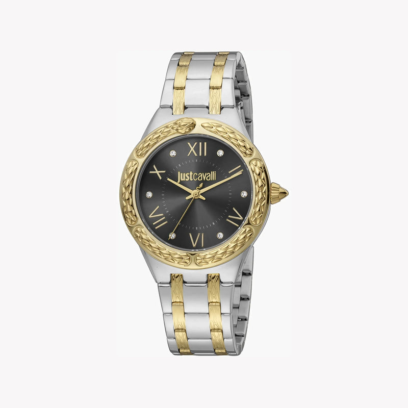 Just Cavalli Women's Silver & Gold Watch, Black Dial | Jc1l200m0095 by i-watch