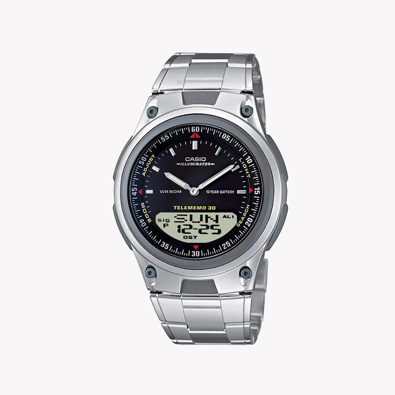 Casio Men's Resin & Stainless Steel Watch, Black Dial | Aw-80d-1avdf by i-watch