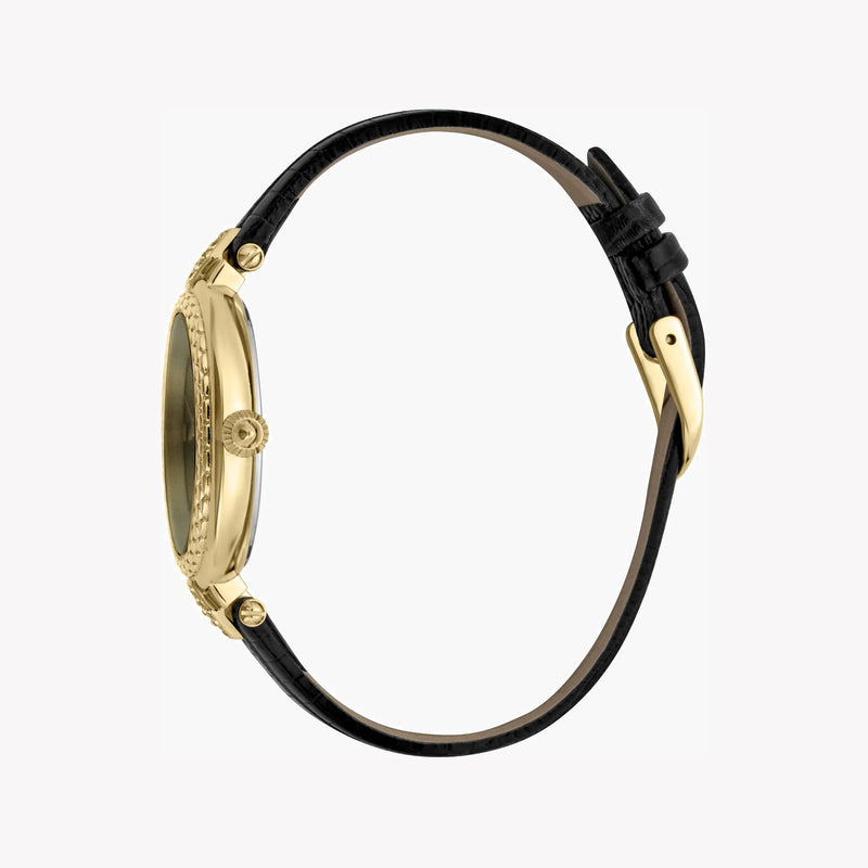 JUST CAVALLI Women's Watch with Gold Stainless Steel Case and Black Leather Band-i-Watch-3