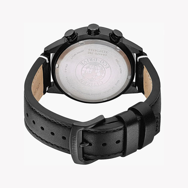 Citizen Ca4425-10x Men's Eco-Drive Chronograph - Timeless Black Leather Elegance by i-watch