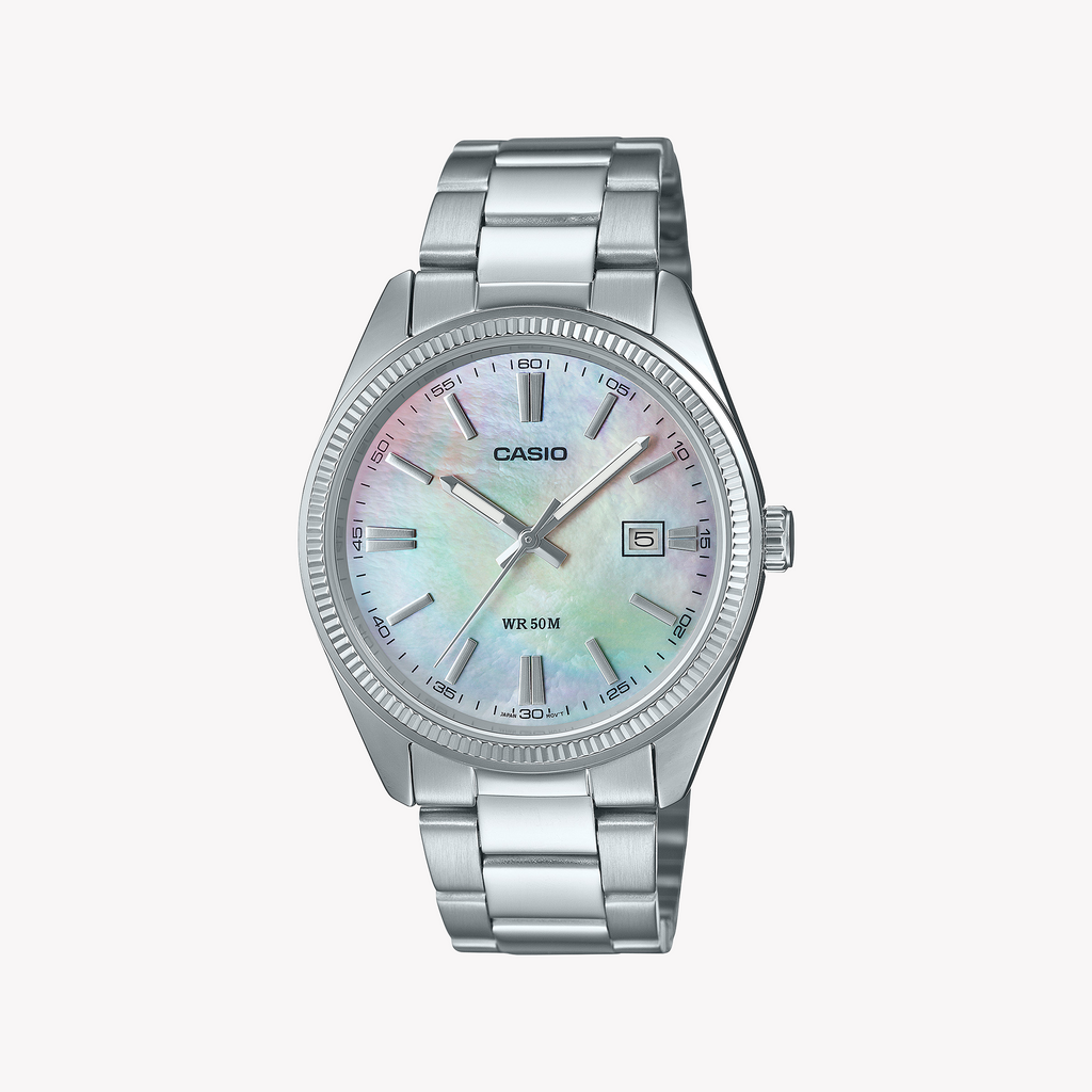 CASIO MTP-1302DS-7AVDF VIBRANT UTILITY - STYLISH MEN'S WATCH WITH MULTICOLORED DIAL & STAINLESS STEEL BRACELET