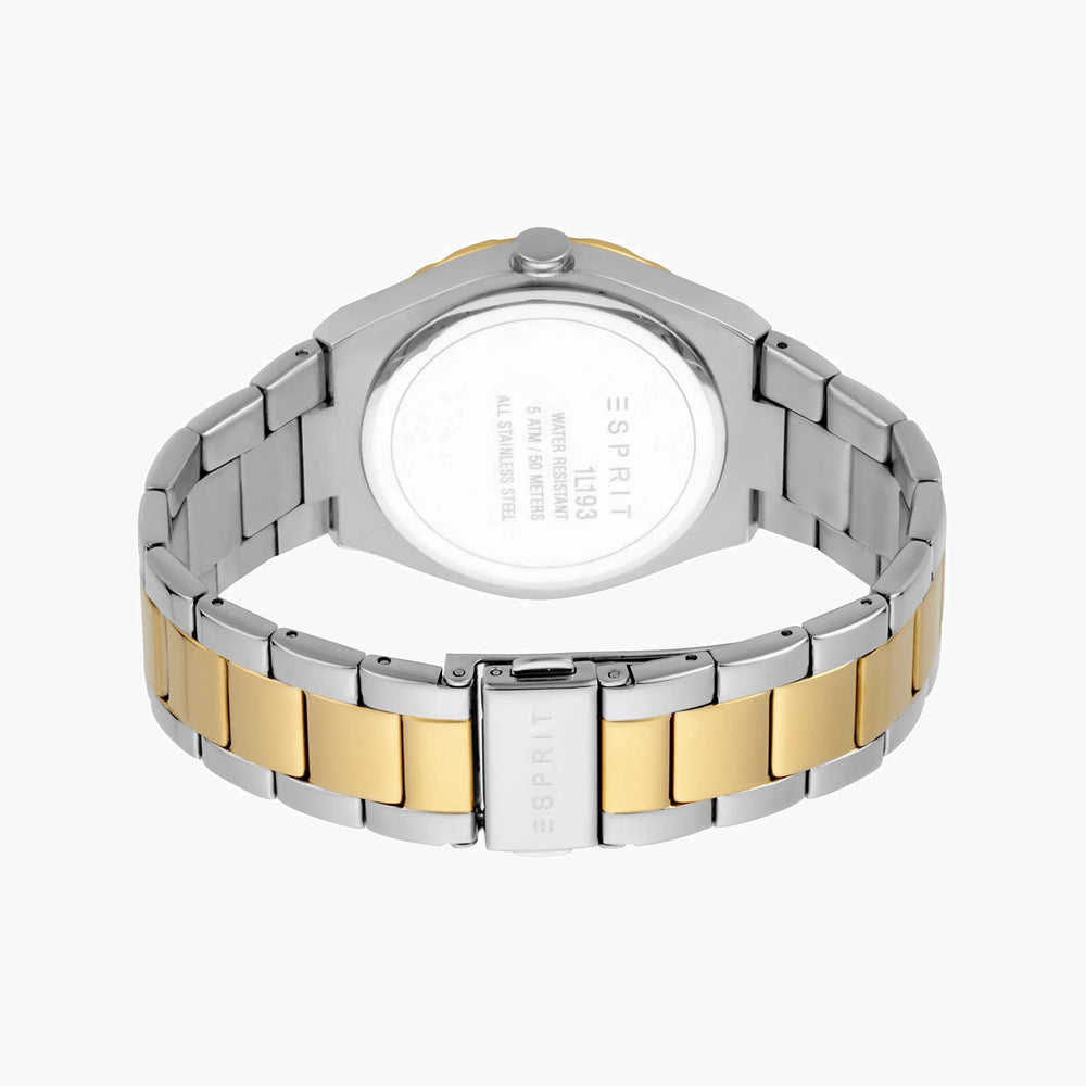 Esprit Women's Silver & Gold Stainless Steel Watch, Silver Dial | Es1l102m0045 by i-watch