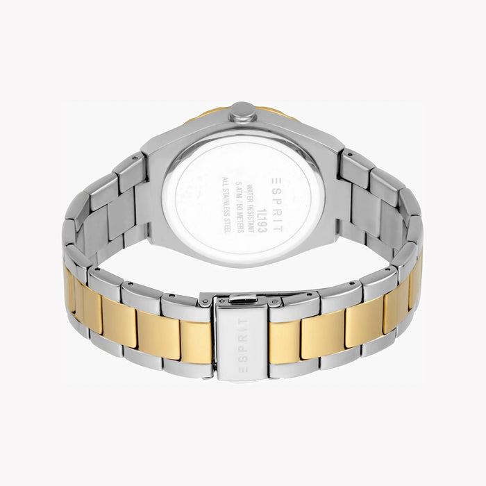 Esprit Women's Silver & Gold Stainless Steel Watch, Silver Dial | Es1l102m0045