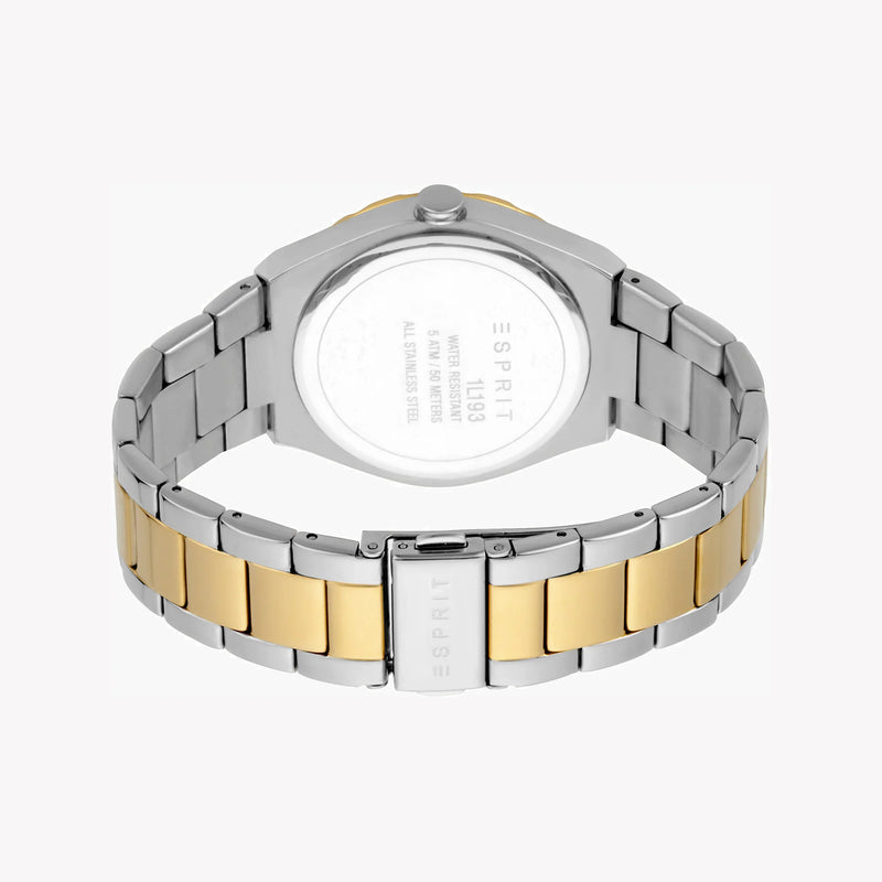 Esprit Women's Silver & Gold Stainless Steel Watch, Silver Dial | Es1l102m0045 by i-watch