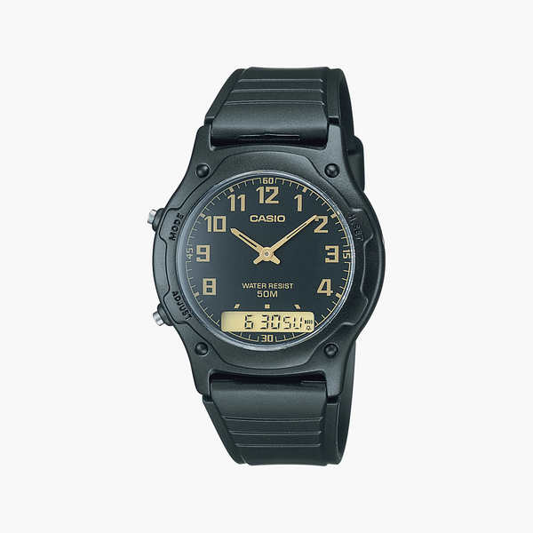 Casio Men's Black Stainless Steel Watch, Analog-Digital | Aw-49h-1bvdf by i-watch