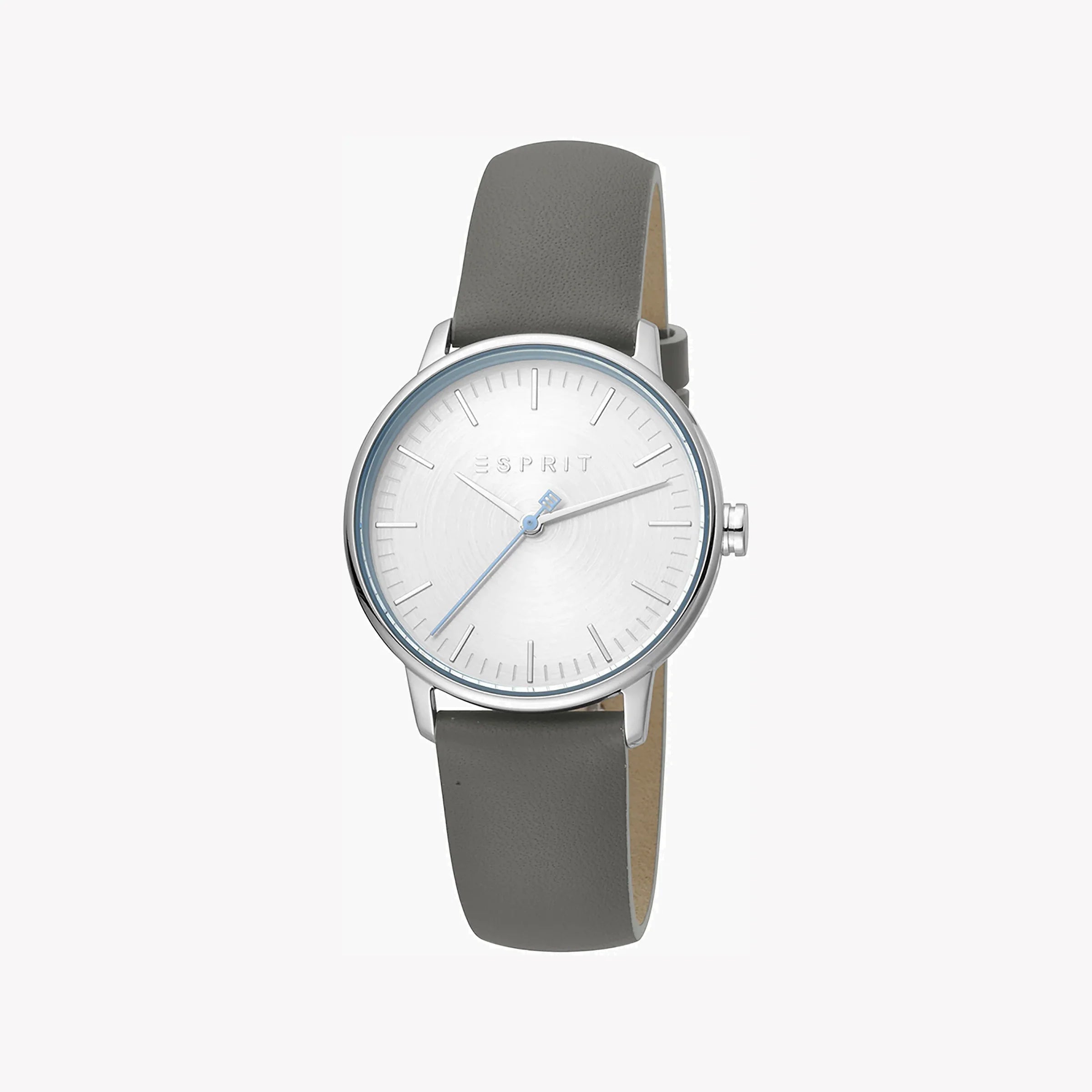 ESPRIT Women's Watch with Silver Stainless Steel Case and Gray Leather Band