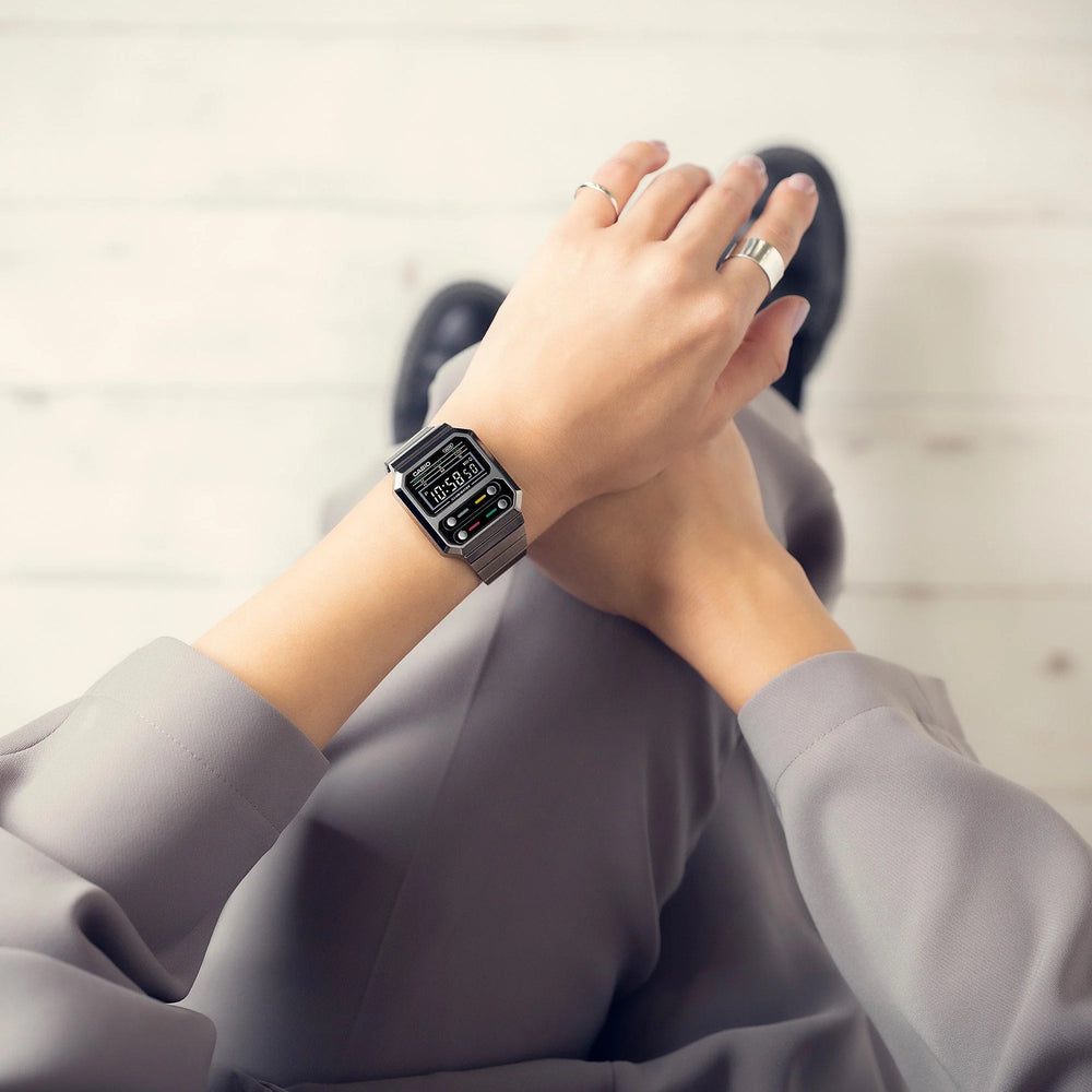 Casio A100wegg-1adf - Adventure-Ready Sporty Digital Watch With Stylish Gray Design by i-watch