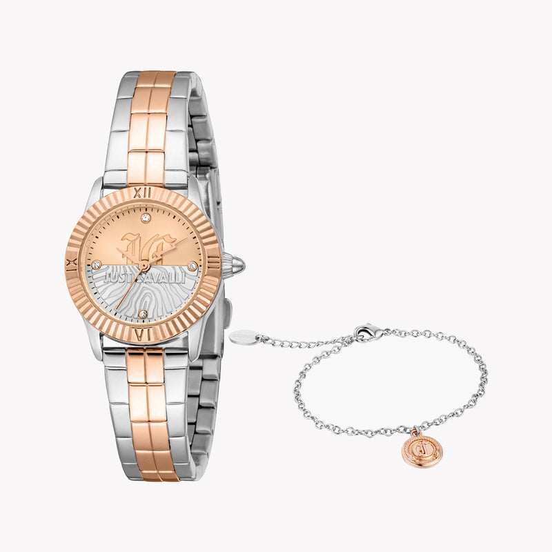 Just Cavalli Women's Two-Tone Watch, Silver & Rose Gold | Jc1l328m0095 by i-watch