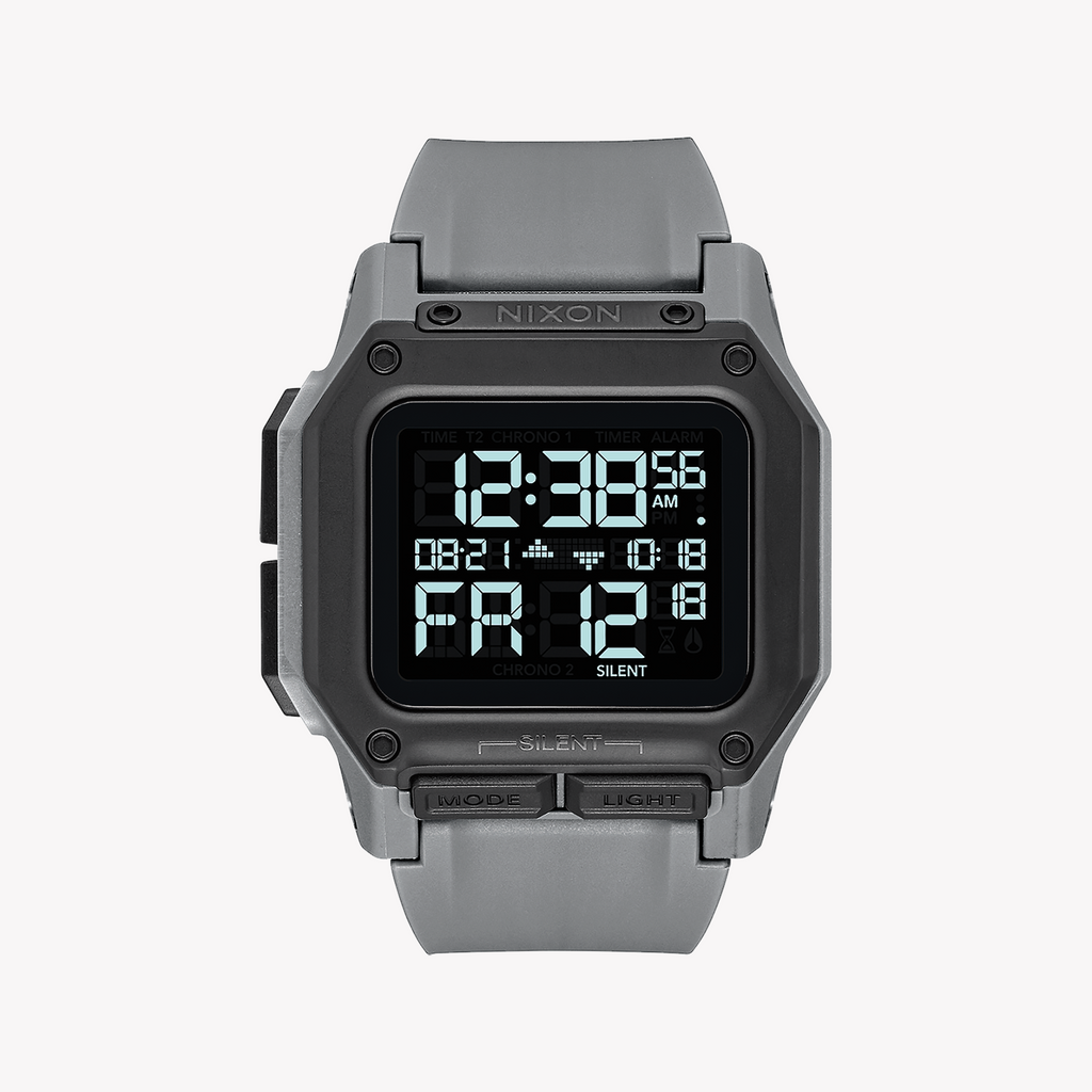NIXON A1180-632 DYNAMIC FLAIR - MEN'S GREY RUBBER DIGITAL WATCH FOR ACTIVE LIFESTYLES