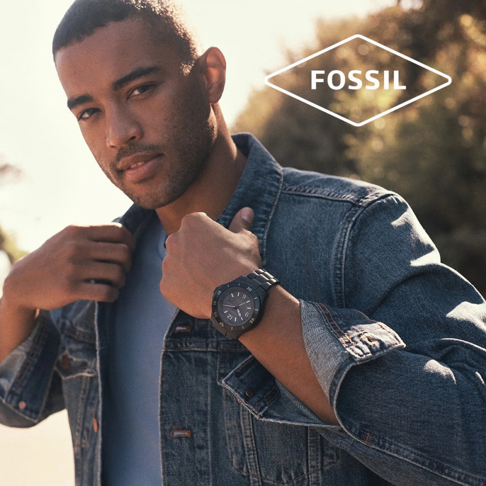 Fossil Men's Black Stainless Steel Watch, Black Dial | Fs5688 by i-watch