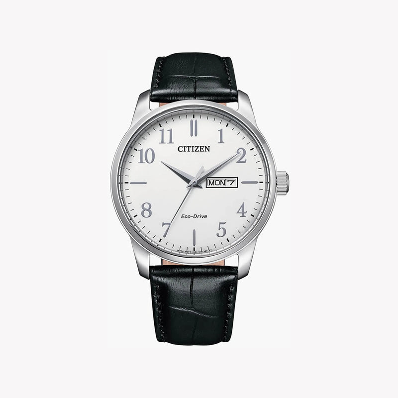 Citizen Men's Silver Stainless Steel, Black Leather | Bm8550-14a by i-watch