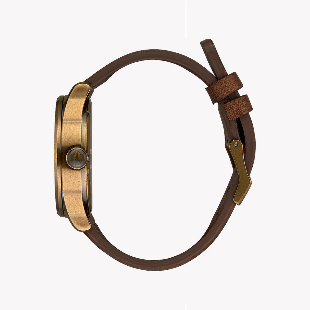 Nixon Men's Brown Stainless Steel, Gold Leather | A105-3053 by i-watch