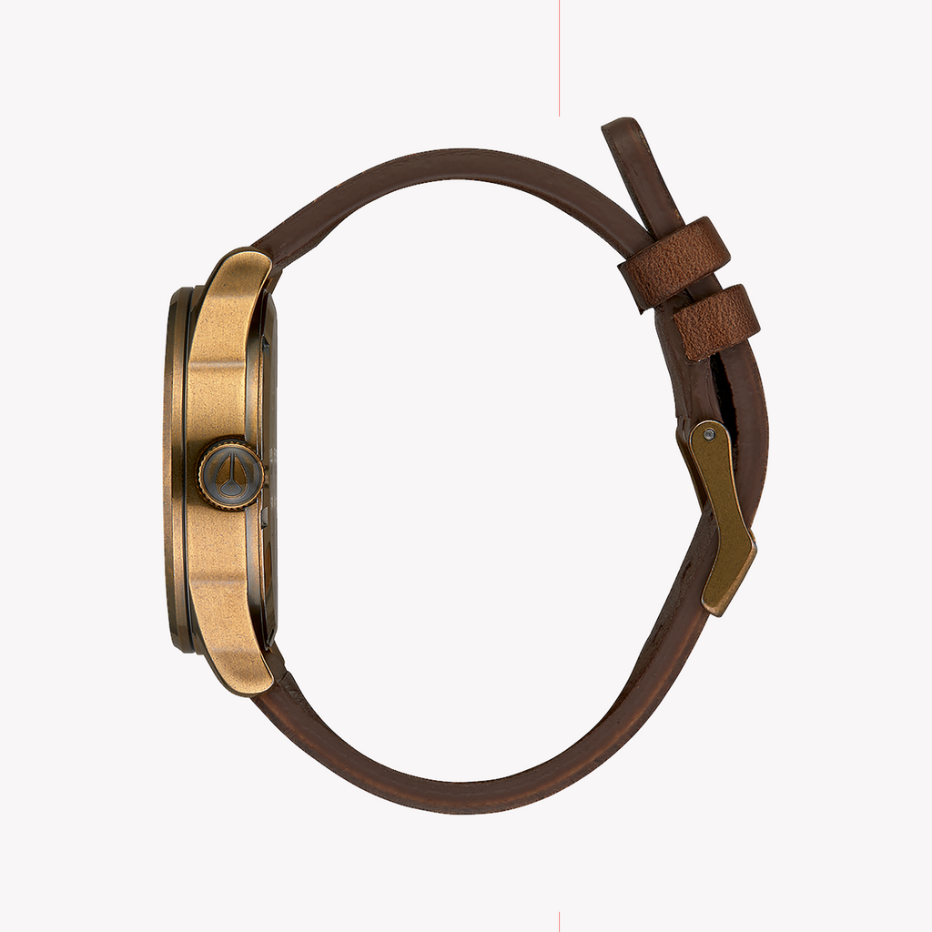 NIXON A105-3053 MEN'S TIMEPIECE - BOLD BROWN & BLACK, LUXURY LEATHER BAND, 10 ATM WATER RESISTANT-i-Watch-2