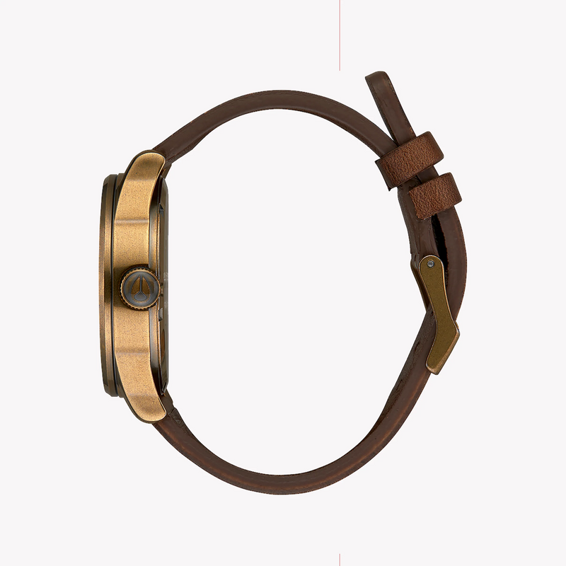 Nixon Men's Brown Stainless Steel, Gold Leather | A105-3053 by i-watch
