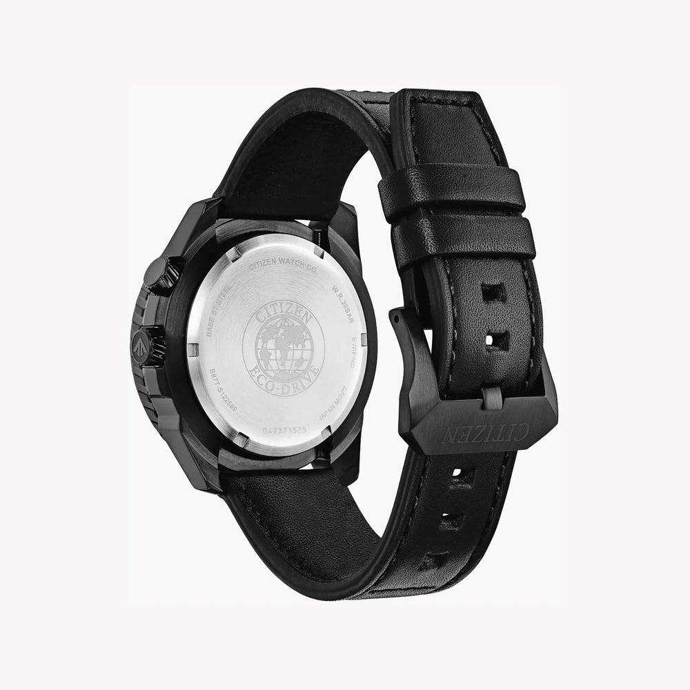 Citizen Men's Black Leather Watch, Stainless Steel Case | Bj7135-02e by i-watch