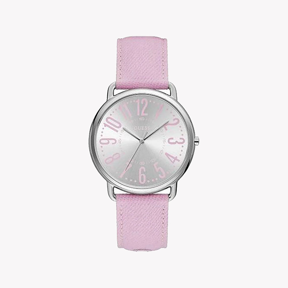 Guess Women's Pink Rubber Watch, Silver Stainless Steel | W1068l8 by i-watch