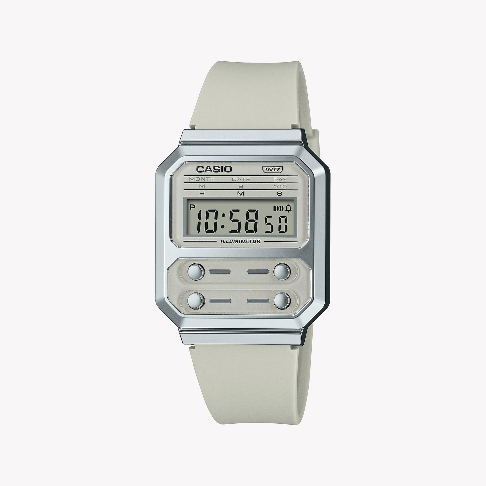 Casio Unisex Silver Resin Watch, Stainless Steel Band | A100wef-8adf by i-watch