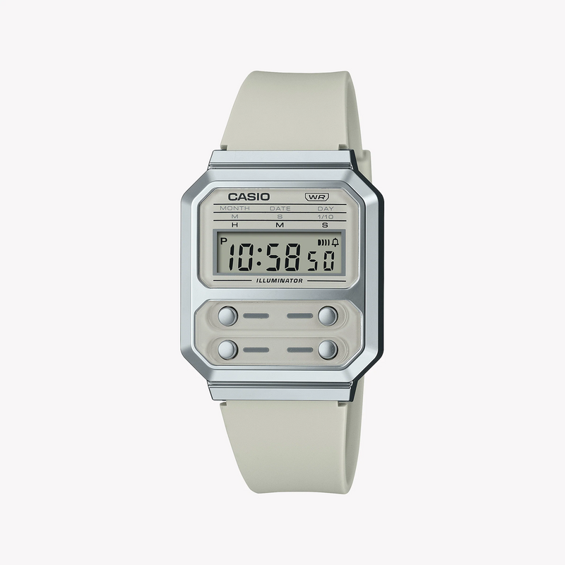 Casio Unisex Silver Resin Watch, Stainless Steel Band | A100wef-8adf by i-watch