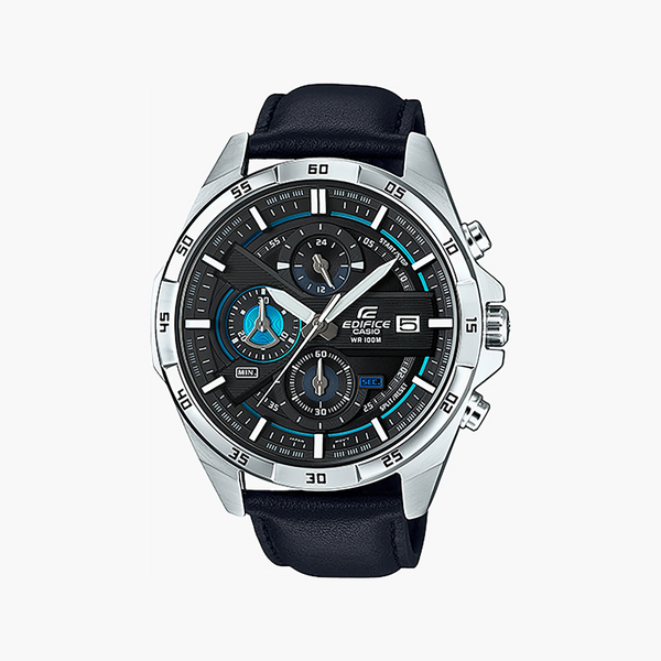 Casio Edifice Men's Black Blue Leather Chronograph | Efr-556l-1avuef by i-watch