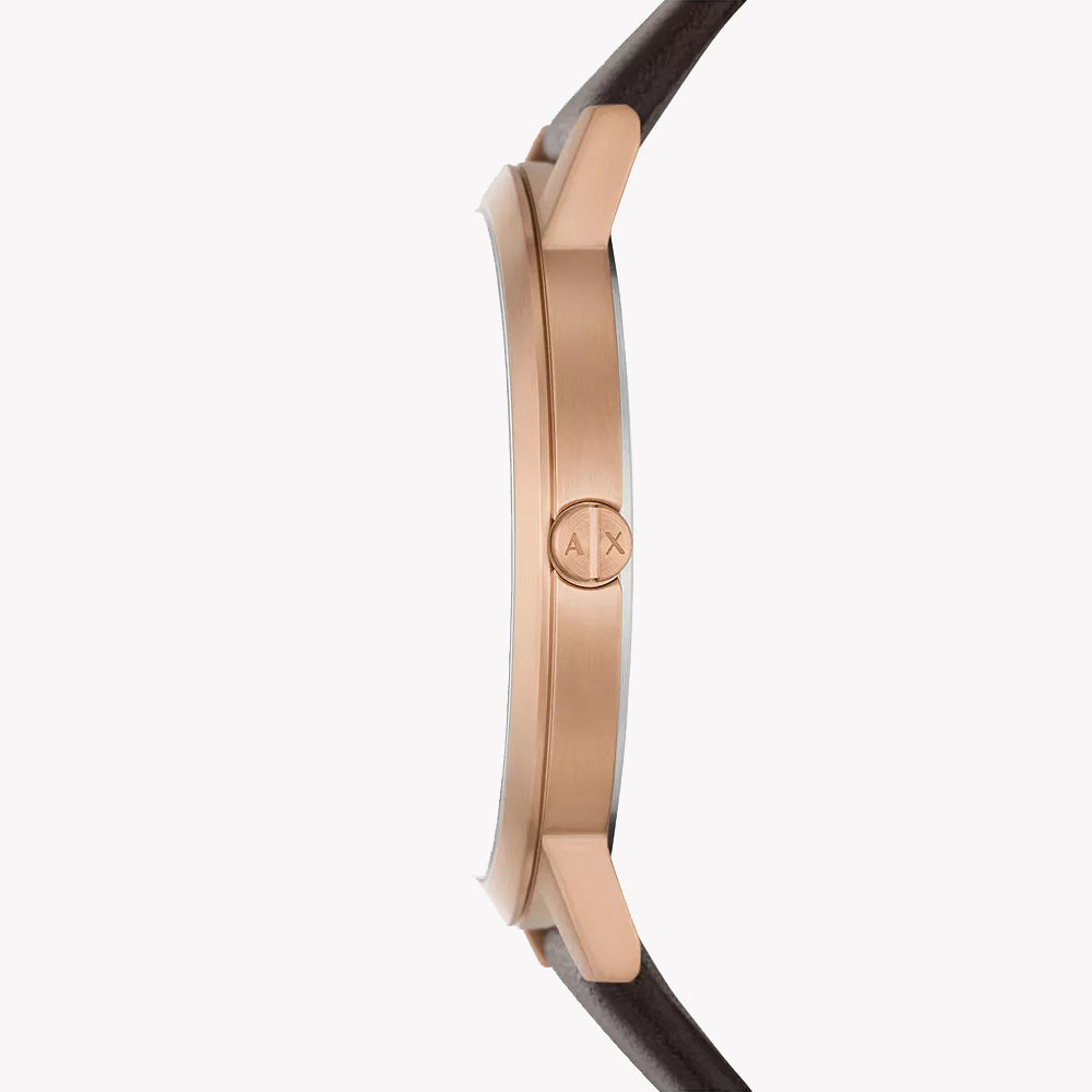 A|X ARMANI EXCHANGE AX2873 - MODERN ELEGANCE MEN'S WATCH WITH BROWN STAINLESS STEEL & GOLD LEATHER-i-Watch-2