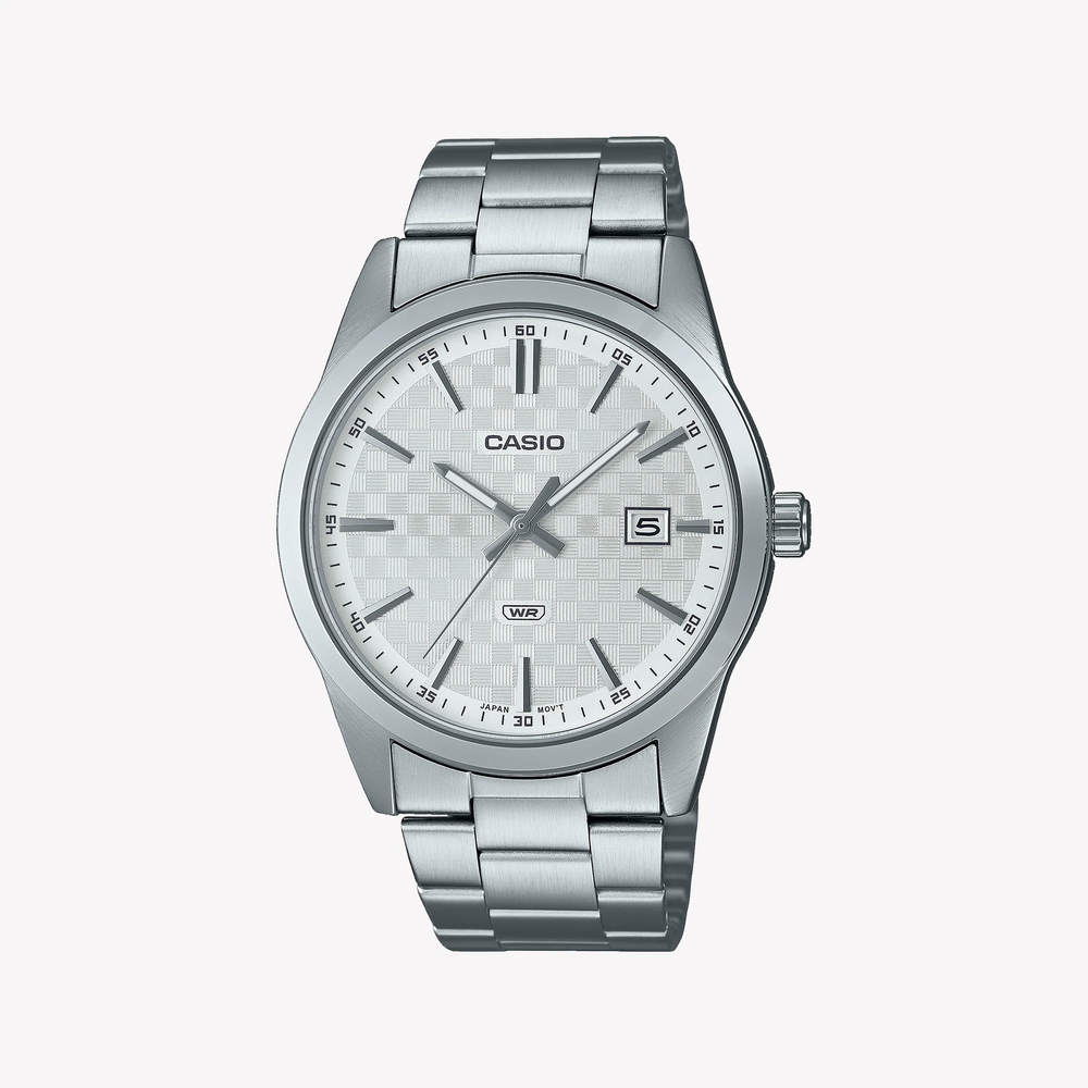 Casio Men's Silver Watch, White Dial | Mtp-Vd03d-7audf by i-watch