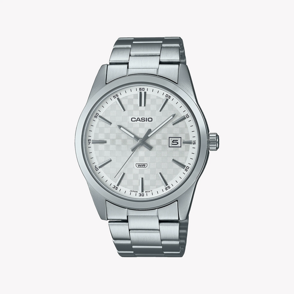 Casio Men's Silver Watch, White Dial | Mtp-Vd03d-7audf by i-watch