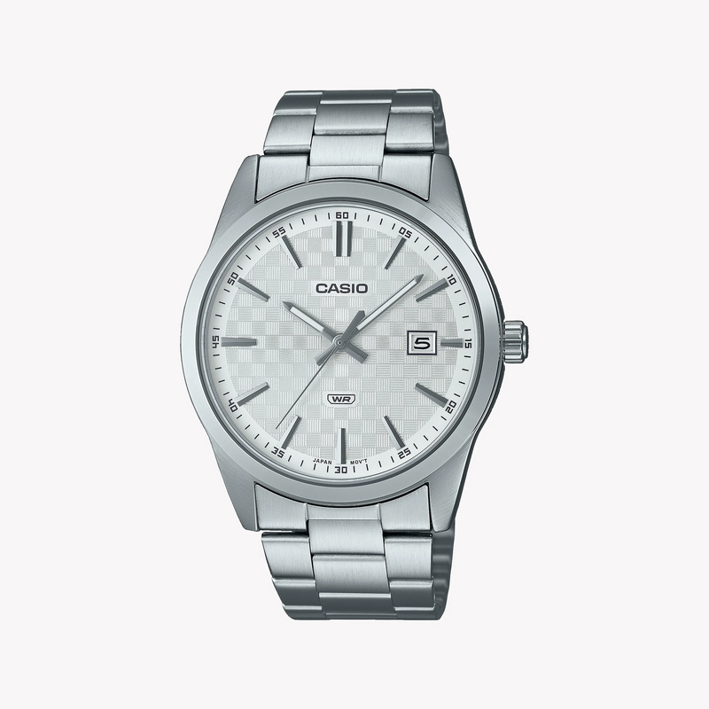 Casio Men's Silver Watch, White Dial | Mtp-Vd03d-7audf by i-watch
