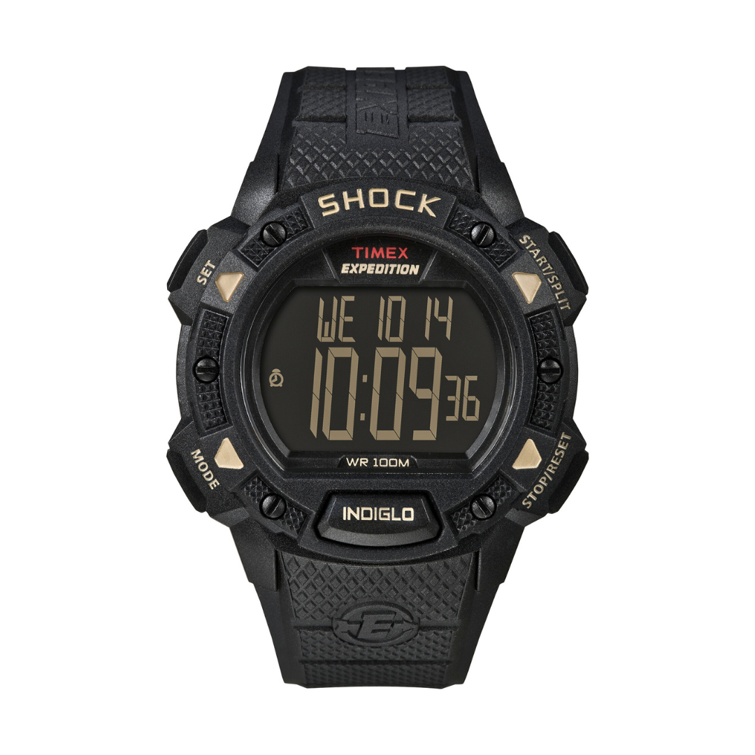 TIMEX EXPEDITION T49896 RUGGED DIGITAL MEN'S WATCH - BLACK RESIN, 100M WATER RESISTANT