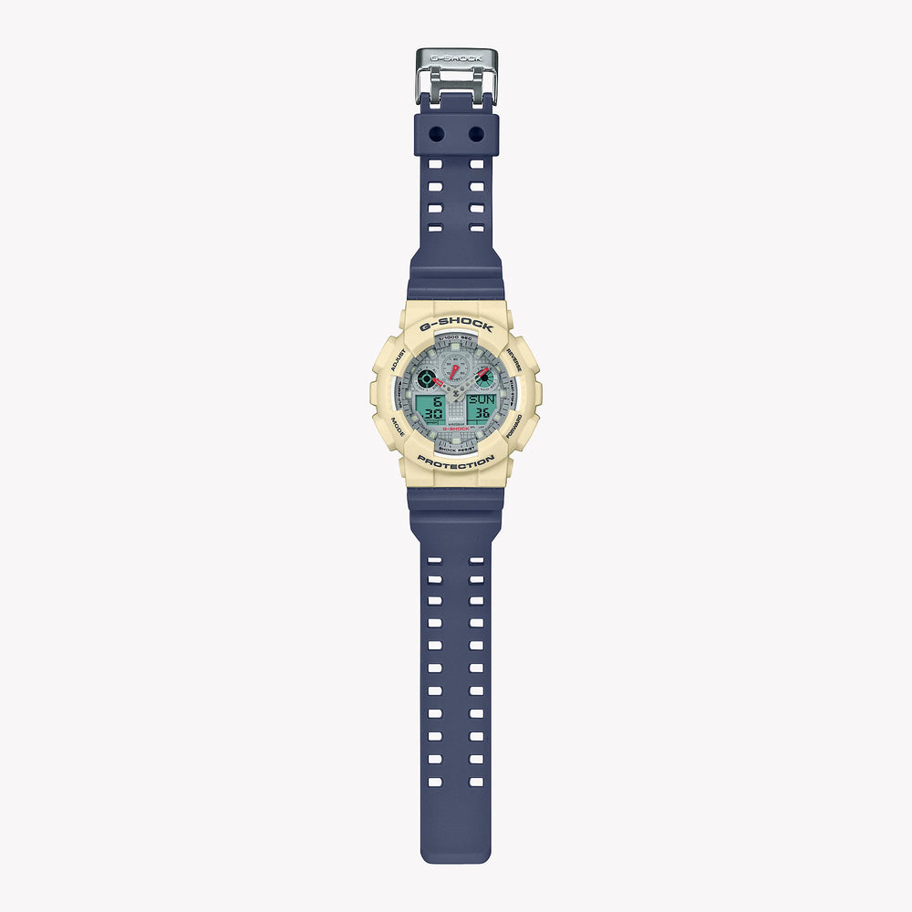 G-Shock Men's White Resin Watch, Digital Dial | Ga-100pc-7a2dr by i-watch