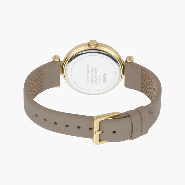 ESPRIT Women's Watch with Silver Stainless Steel Case and Beige Leather Band-i-Watch-3